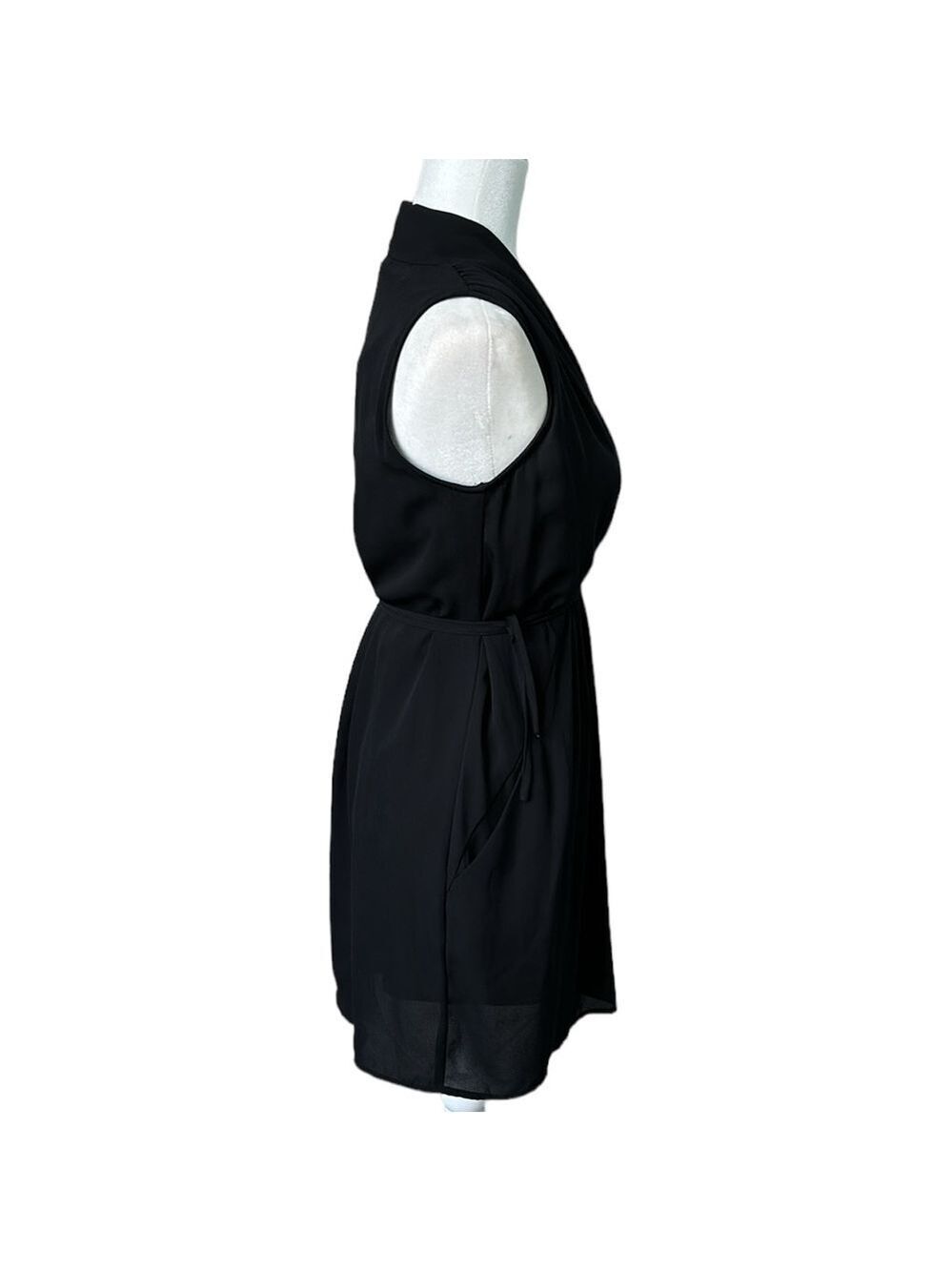 Aqua Bloomingdale's Faux Wrap Mini Dress Black Size XS - Picture 5 of 13